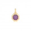 Gold Octagon Lilac Quartz Charm