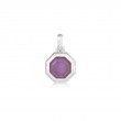 Silver Octagon Lilac Quartz Charm
