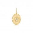 Gold Oval Amazonite Flower Charm