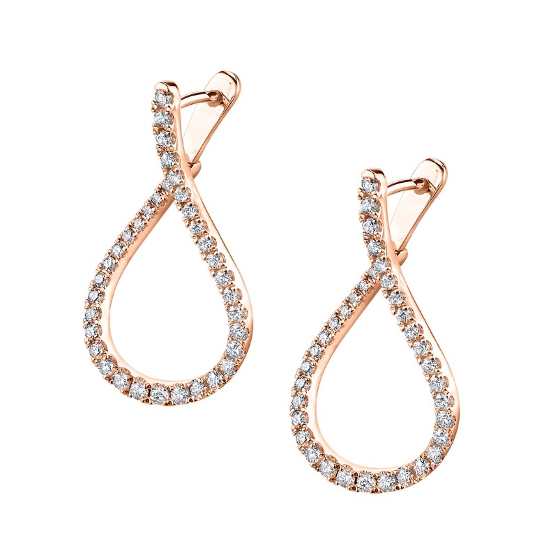 Unique Diamond Hoop Earrings - 1.00 Carat