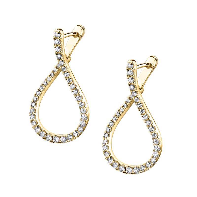 Unique Diamond Hoop Earrings - 1.00 Carat