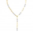 Diamond Paperclip Link Y-Necklace