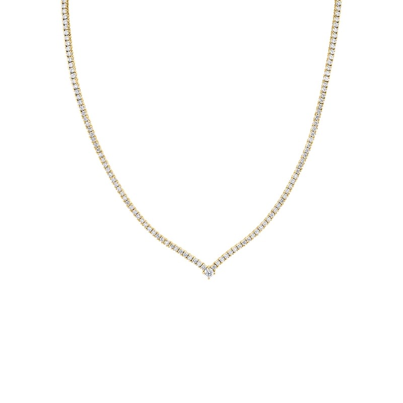 V Shaped Diamond Tennis Necklace