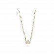 14kt Yellow Gold Oval Diamond Disc Necklace