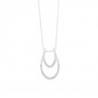 14K WHITE GOLD DOUBLE U SHAPE PENDANT WITH .10CTTW ROUND SI CLARITY & GH COLOR DIAMONDS ON AN 18
