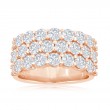 14K Rose Gold Three Row Pav&eacute; Anniversary Band