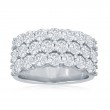 14K White Gold Three Row Pav&eacute; Anniversary Band