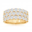 14K Yellow Gold Three Row Pav&eacute; Anniversary Band