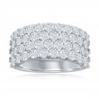 14K White Gold Four Row Pav&eacute; Anniversary Band