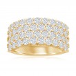 14K Yellow Gold Four Row Pav&eacute; Anniversary Band
