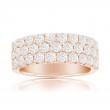 14K Rose Gold Three Row Pav&eacute; Anniversary Band
