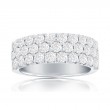 14K White Gold Three Row Pav&eacute; Anniversary Band