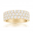 14K Yellow Gold Three Row Pav&eacute; Anniversary Band