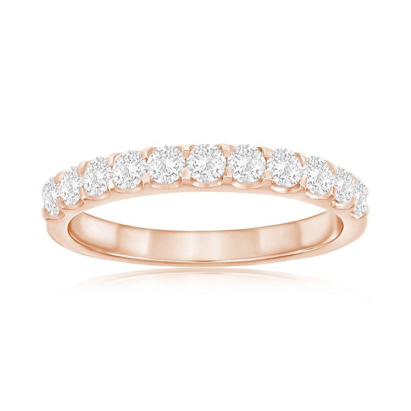 14K Rose Gold Shared Prong Diamond Band