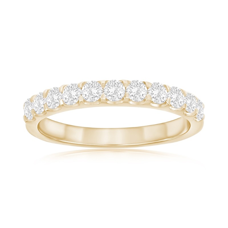 14K Yellow Gold Shared Prong Diamond Band