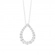 14K WHITE GOLD OPEN PEAR SHAPED PENDANT SET WITH .50CTTW ROUND SI CLARITY & GH COLOR DIAMONDS ON A 16/18