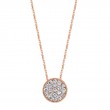 Round Pave Diamond Necklace