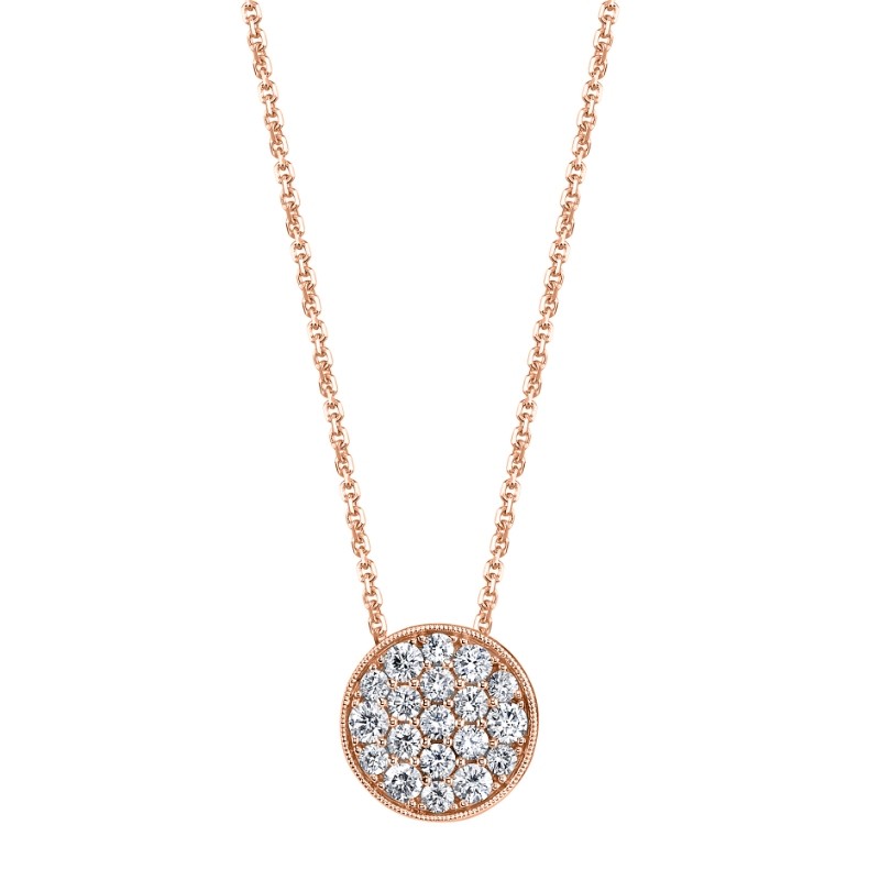Round Pave Diamond Necklace