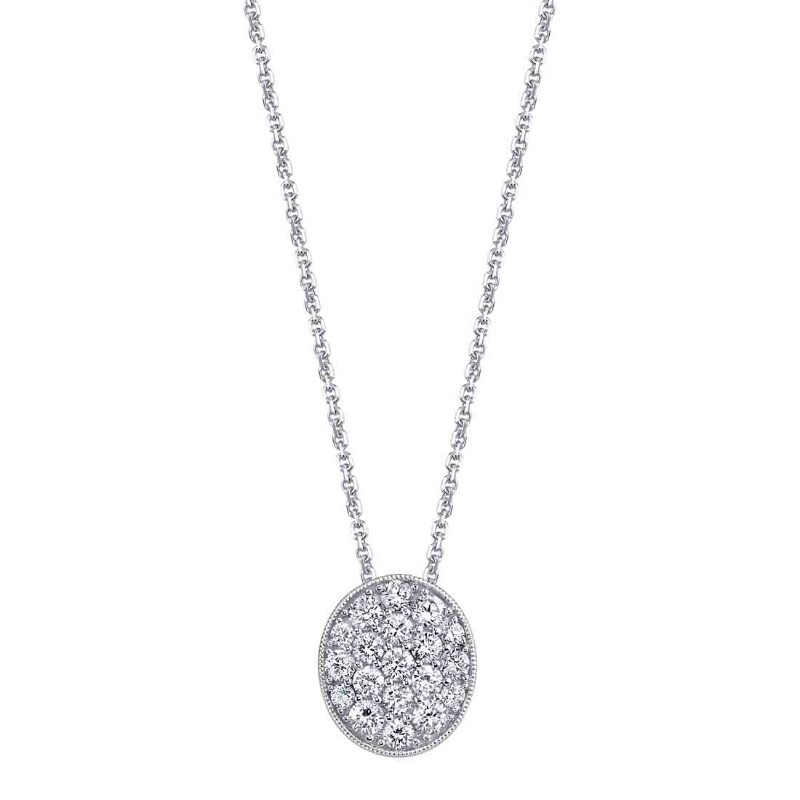 Oval Diamond Pave Necklace
