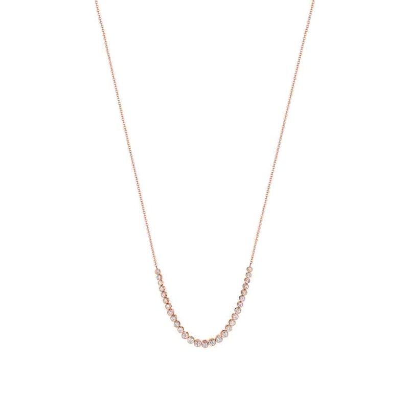 Round Bezel Diamond Smile Necklace