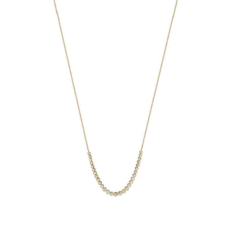 Round Bezel Diamond Smile Necklace