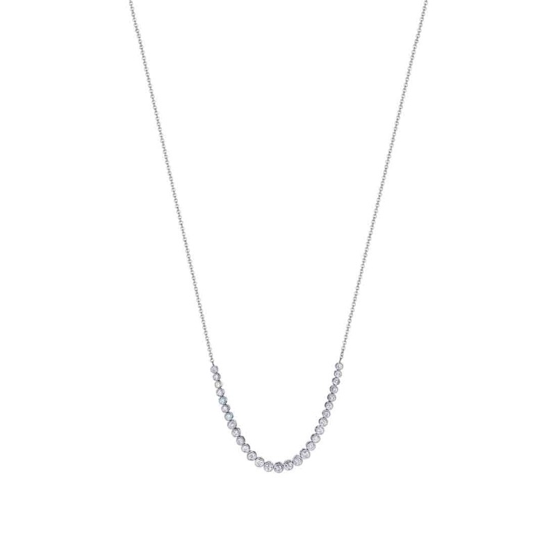 Round Bezel Diamond Smile Necklace