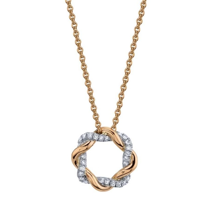 Rose Gold Diamond Swirl Pendant
