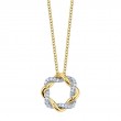 Two-Tone Diamond Swirl Pendant