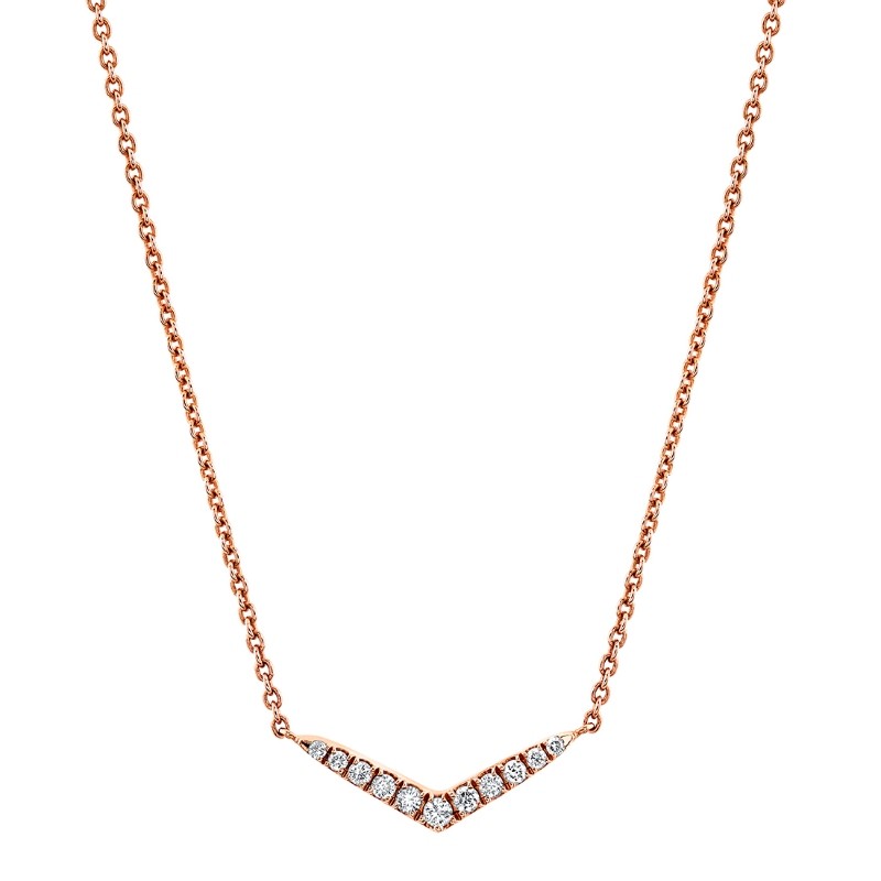 Diamond V Bar Necklace