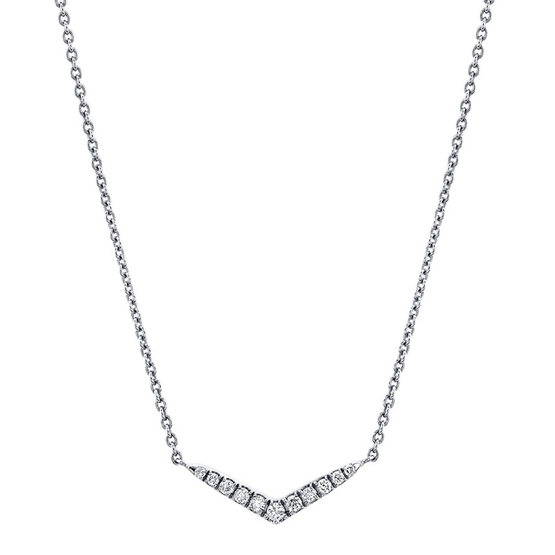 Diamond V Bar Necklace