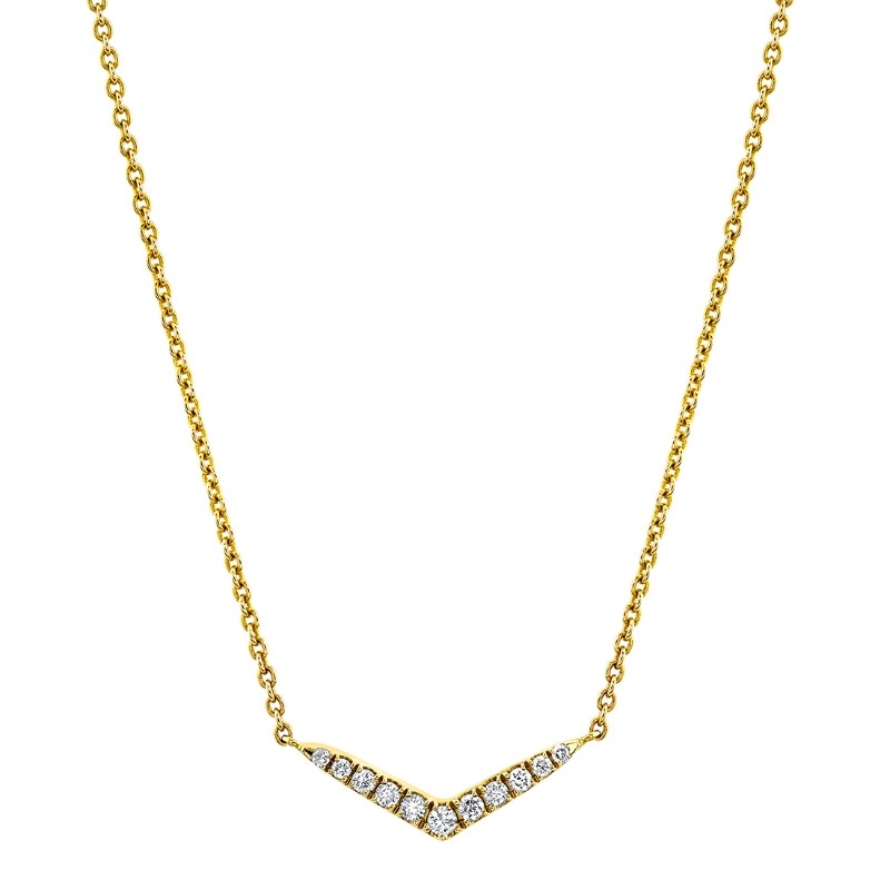 Diamond V Bar Necklace