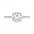 Round Diamond Halo Engagement Ring in 14K White Gold