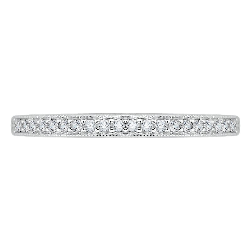 Round Diamond Wedding Band in 14K White Gold