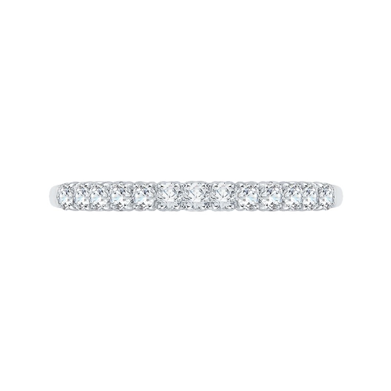 Round Diamond Wedding Band in 14K White Gold
