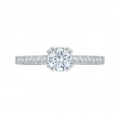 Round Diamond Cathedral Style Engagement Ring in 14K White Gold