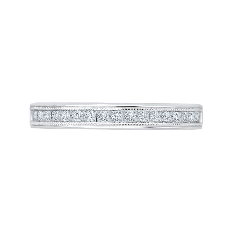 Princess Cut Diamond Wedding band in 14K White Gold