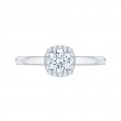 Round Diamond Halo Engagement Ring in 14K White Gold