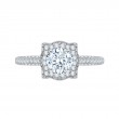 Diamond Halo Vintage Engagement Ring in 14K White Gold
