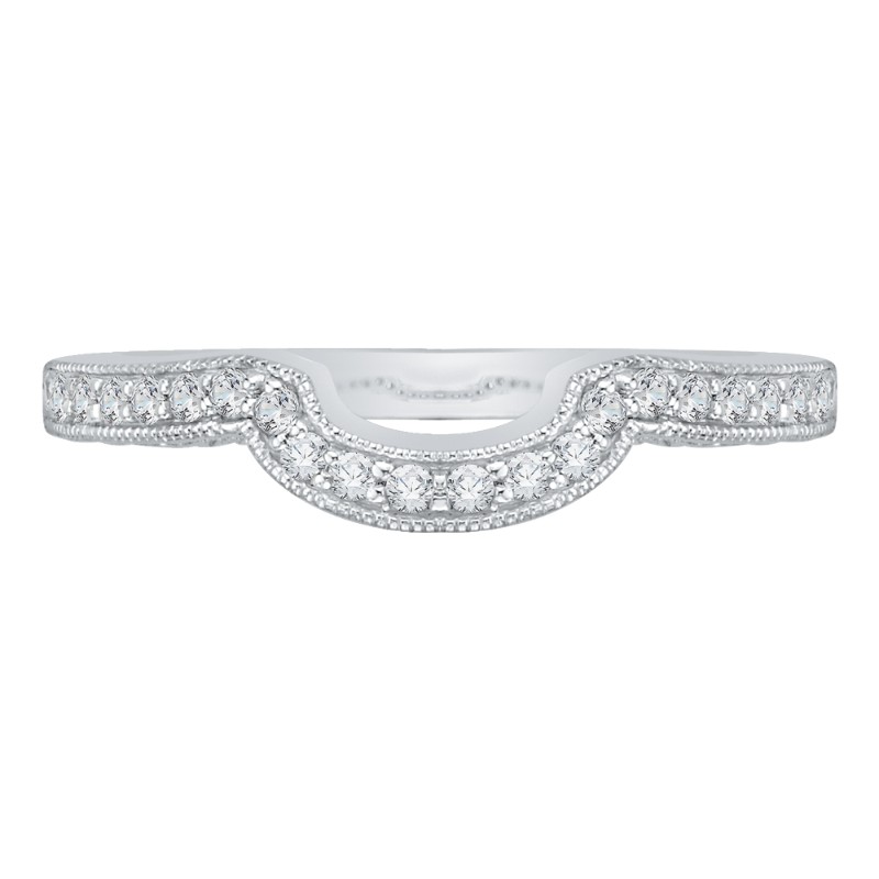 Round Diamond Wedding Band in 14K White Gold