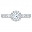 Round Diamond Halo Engagement Ring in 14K White Gold