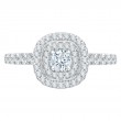 Double Halo Diamond Engagement Ring In 14K White Gold