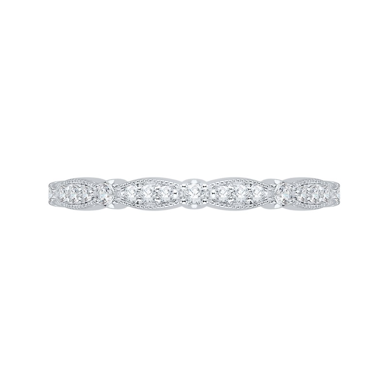 14K White Gold Round Diamond Wedding Band