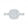 Diamond Double Halo Engagement Ring in 14K White Gold