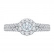 Split Shank Diamond Halo Engagement Ring in 14K White Gold