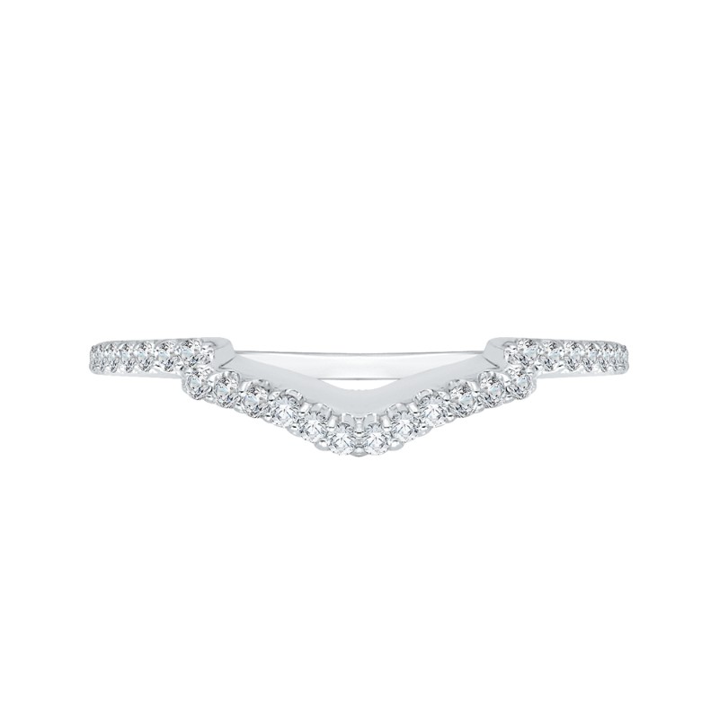 Round Diamond Wedding Band in 14K White Gold