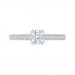 Diamond Cathedral Style Engagement Ring in 14K White Gold
