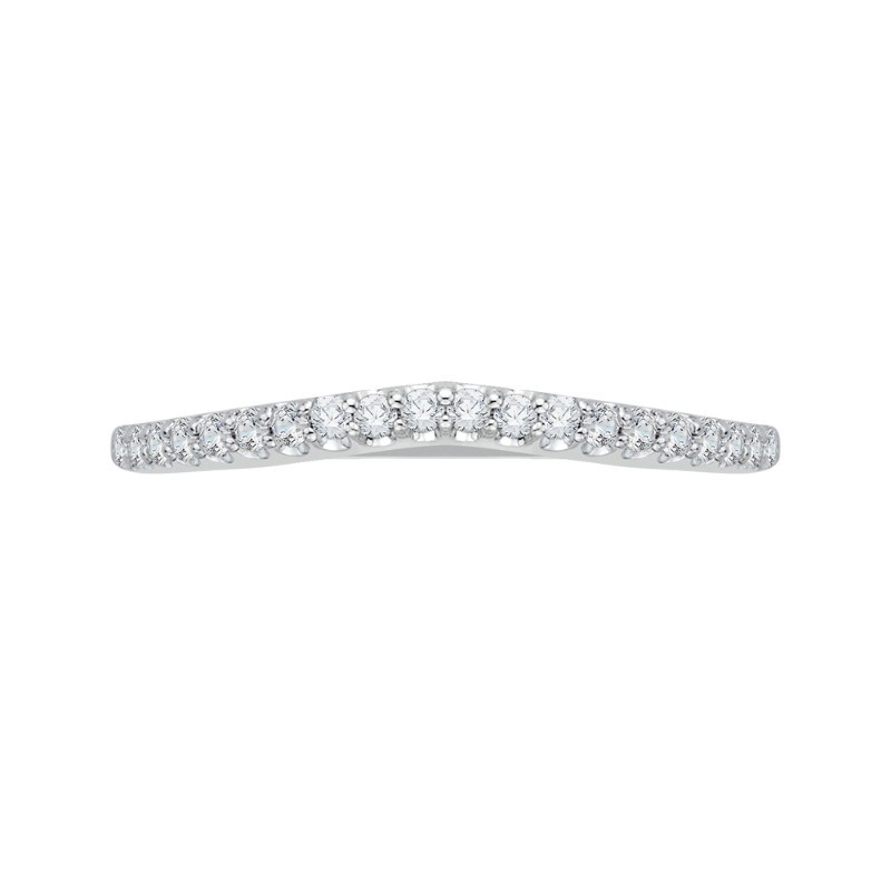 Round Diamond Wedding Band in 14K White Gold