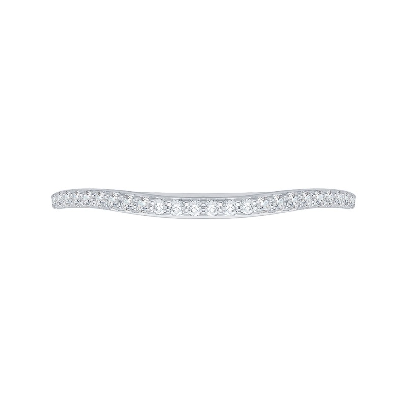 Round Diamond Half-Eternity Wedding Band In 14K White Gold