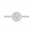 Diamond Halo Engagement Ring in 14K White Gold