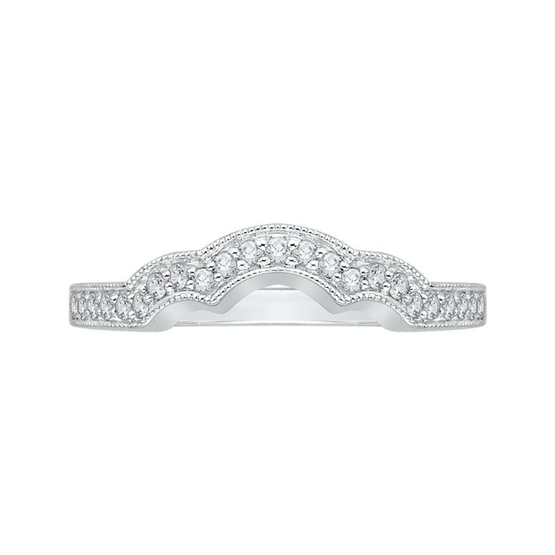 Round Diamond Wedding Band in 14K White Gold
